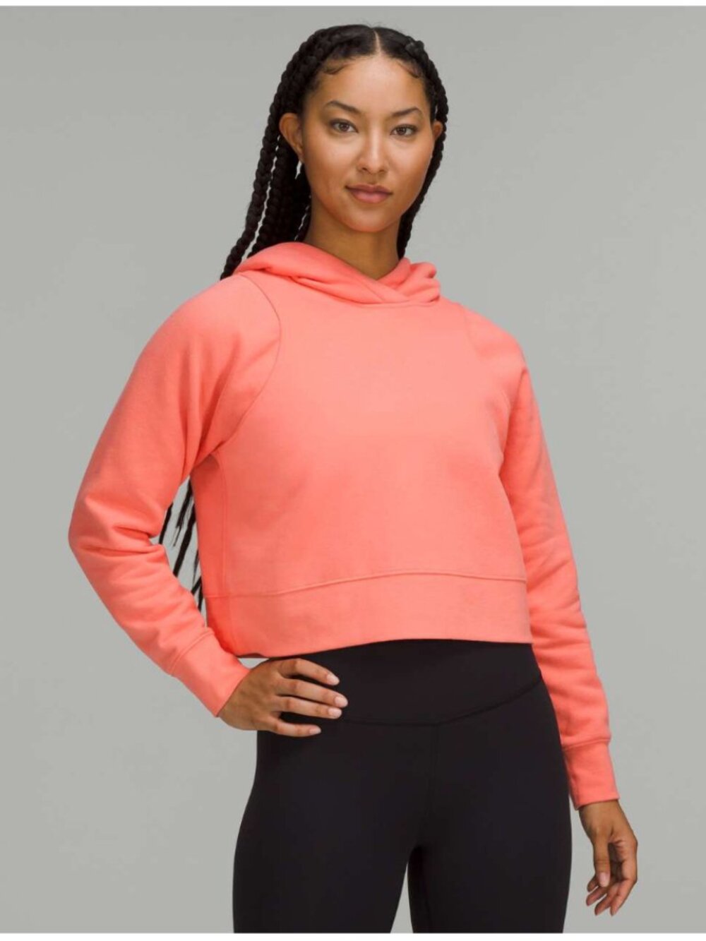 Lululemon Loungeful Crop Hoodie in Raspberry Cream Size Small